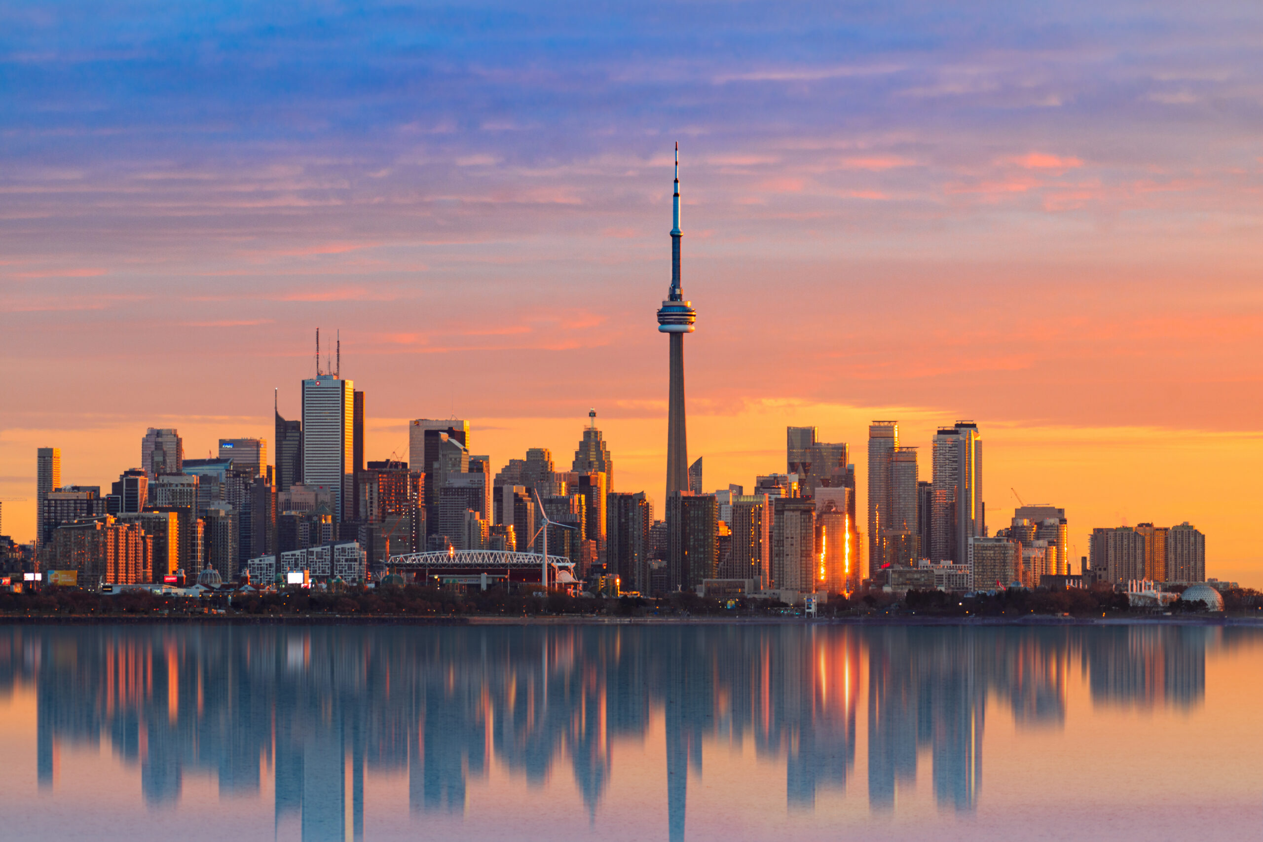 Toronto city skyline at sunrise
